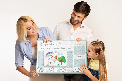Korková nástěnka Květinový vzor v týdenním plánu