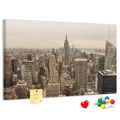 Korková nástěnka Panorama New Yorku s mrakodrapy