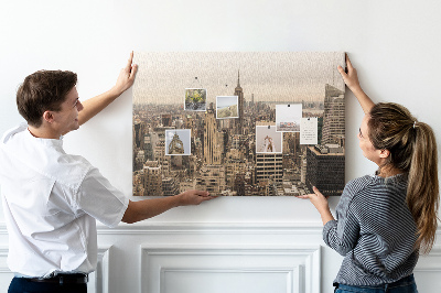 Korková nástěnka Panorama New Yorku s mrakodrapy