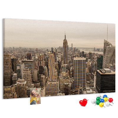 Korková nástěnka Panorama New Yorku s mrakodrapy
