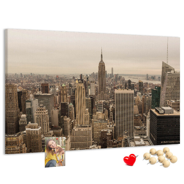 Korková nástěnka Panorama New Yorku s mrakodrapy