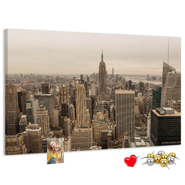 Korková nástěnka Panorama New Yorku s mrakodrapy