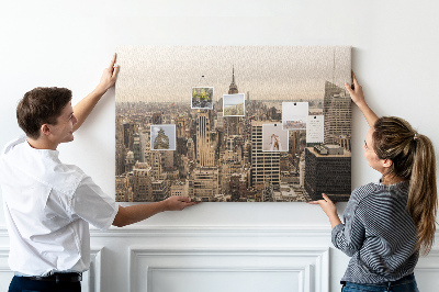 Korková nástěnka Panorama New Yorku s mrakodrapy