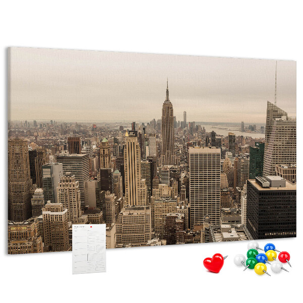 Korková nástěnka Panorama New Yorku s mrakodrapy