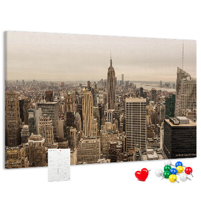Korková nástěnka Panorama New Yorku s mrakodrapy