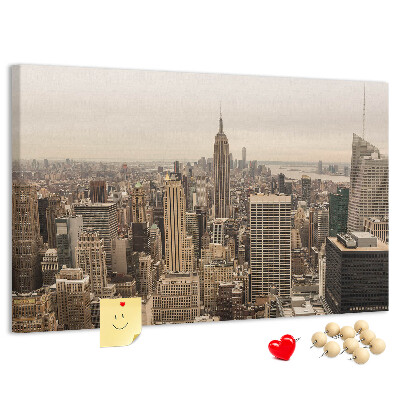 Korková nástěnka Panorama New Yorku s mrakodrapy