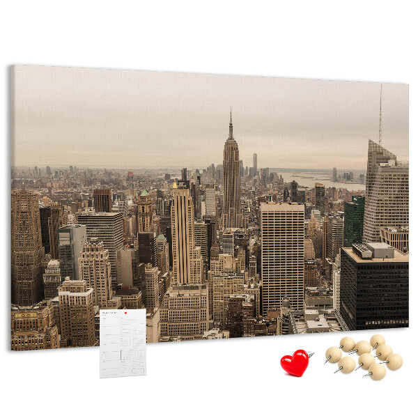 Korková nástěnka Panorama New Yorku s mrakodrapy