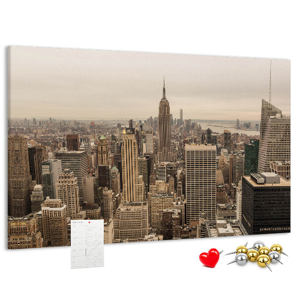 Korková nástěnka Panorama New Yorku s mrakodrapy