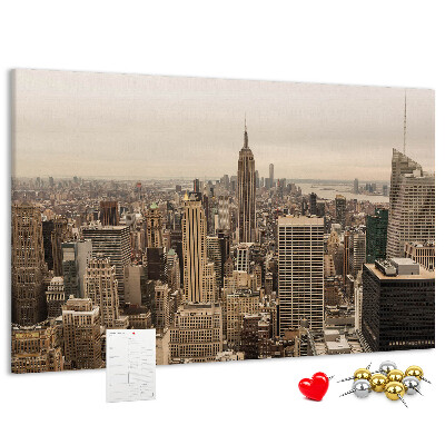 Korková nástěnka Panorama New Yorku s mrakodrapy