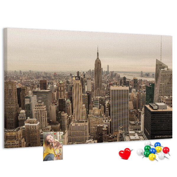 Korková nástěnka Panorama New Yorku s mrakodrapy