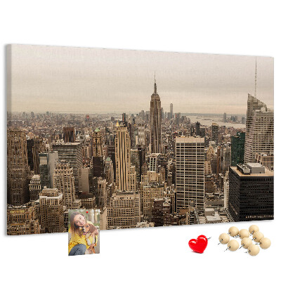 Korková nástěnka Panorama New Yorku s mrakodrapy