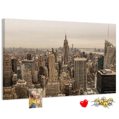 Korková nástěnka Panorama New Yorku s mrakodrapy