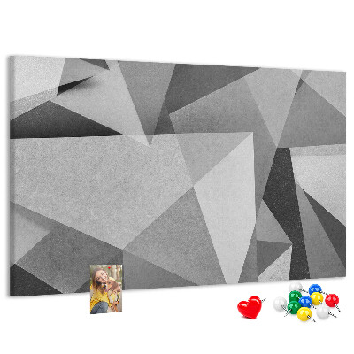 Nástěnka Abstraktní šedé a černé geometrické tvary