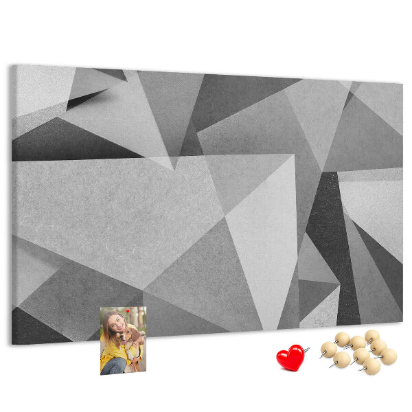 Nástěnka Abstraktní šedé a černé geometrické tvary