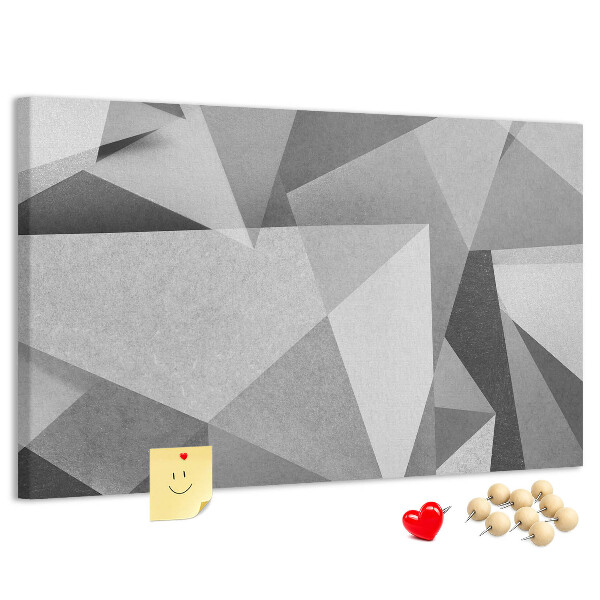 Nástěnka Abstraktní šedé a černé geometrické tvary