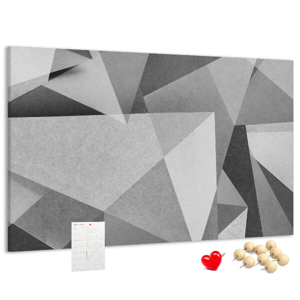 Nástěnka Abstraktní šedé a černé geometrické tvary
