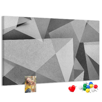 Nástěnka Abstraktní šedé a černé geometrické tvary
