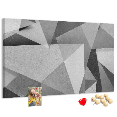 Nástěnka Abstraktní šedé a černé geometrické tvary