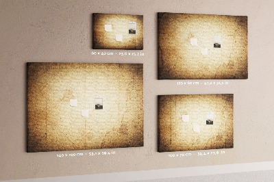 Korková nástěnka Starověká mapa s vyznačenými body