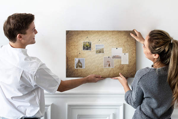Korková nástěnka Starověká mapa s vyznačenými body