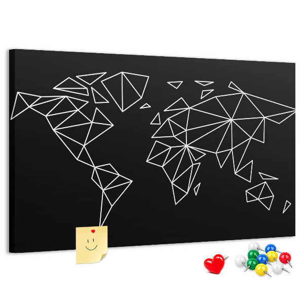 Nástěnka Geometrie světa v bílých konturách