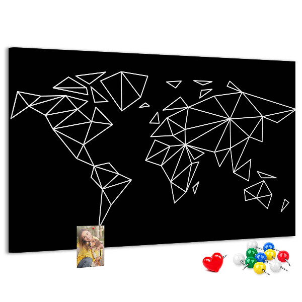 Nástěnka Geometrie světa v bílých konturách