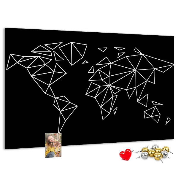 Nástěnka Geometrie světa v bílých konturách