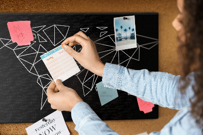 Nástěnka Geometrie světa v bílých konturách