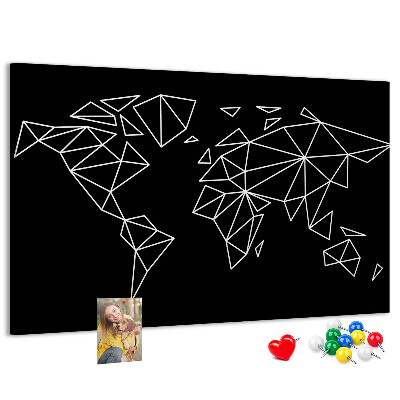 Nástěnka Geometrie světa v bílých konturách