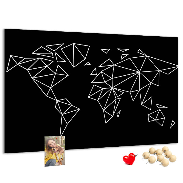 Nástěnka Geometrie světa v bílých konturách