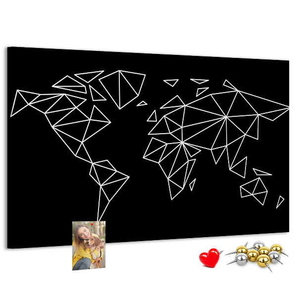 Nástěnka Geometrie světa v bílých konturách