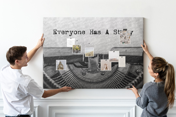 Korková nástěnka Příběh skrytý v psacím stroji