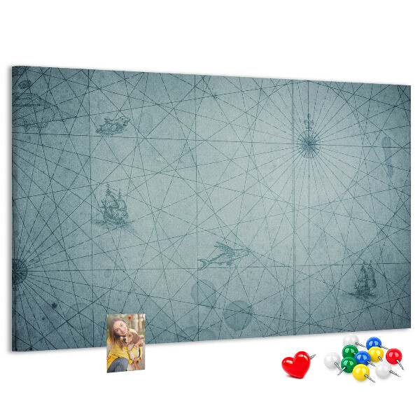 Korková nástěnka Starověká mapa s geometrickými vzory