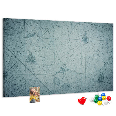 Korková nástěnka Starověká mapa s geometrickými vzory