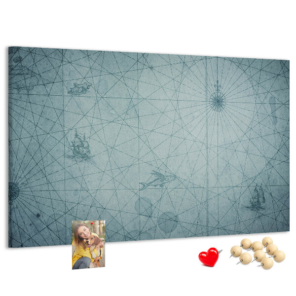 Korková nástěnka Starověká mapa s geometrickými vzory