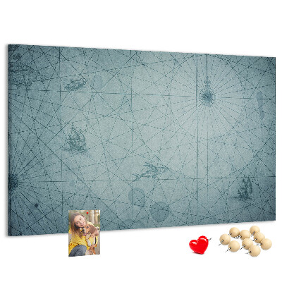 Korková nástěnka Starověká mapa s geometrickými vzory