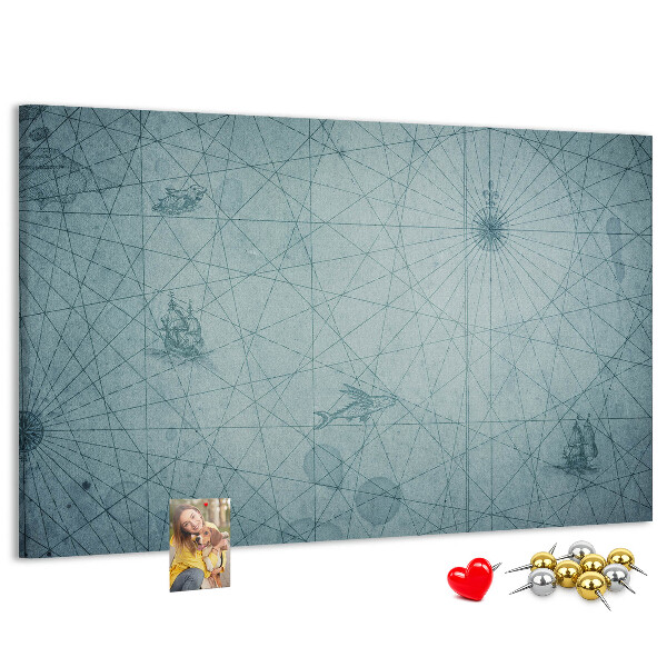 Korková nástěnka Starověká mapa s geometrickými vzory
