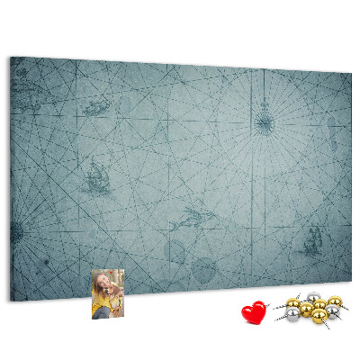 Korková nástěnka Starověká mapa s geometrickými vzory