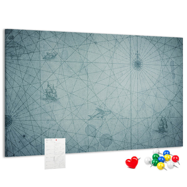 Korková nástěnka Starověká mapa s geometrickými vzory