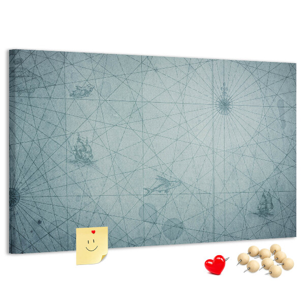 Korková nástěnka Starověká mapa s geometrickými vzory