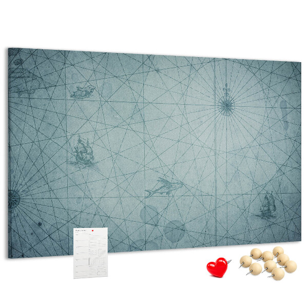 Korková nástěnka Starověká mapa s geometrickými vzory