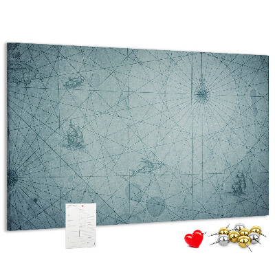 Korková nástěnka Starověká mapa s geometrickými vzory