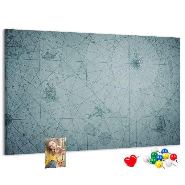 Korková nástěnka Starověká mapa s geometrickými vzory