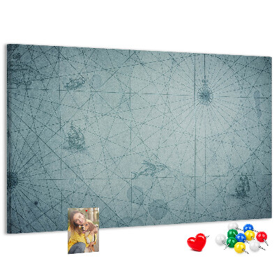 Korková nástěnka Starověká mapa s geometrickými vzory