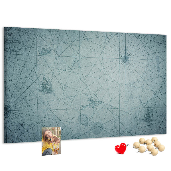 Korková nástěnka Starověká mapa s geometrickými vzory