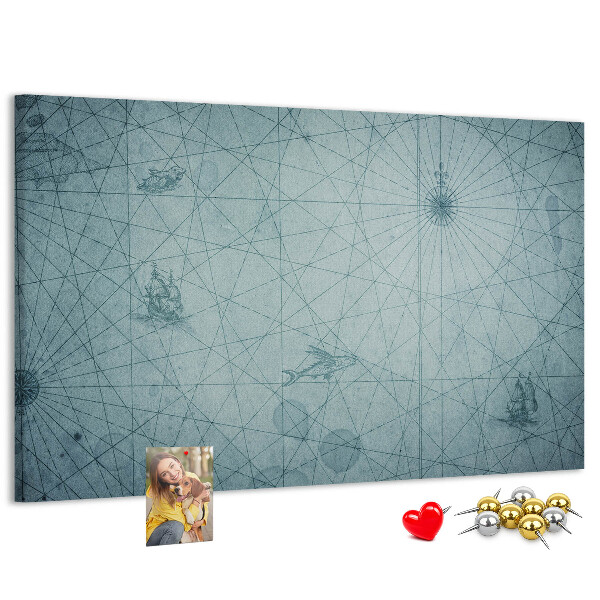 Korková nástěnka Starověká mapa s geometrickými vzory