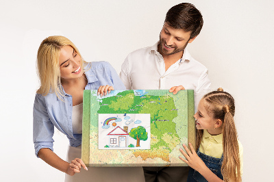 Nástěnka Mapa Polska s vyznačenou Varšavou