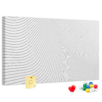 Korková nástěnka Vlny linií v minimalistickém stylu