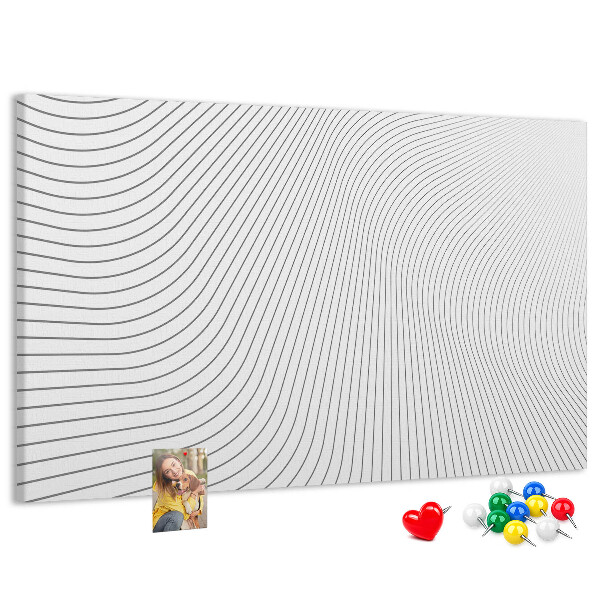 Korková nástěnka Vlny linií v minimalistickém stylu