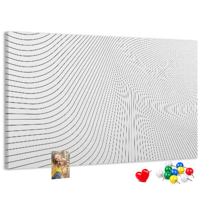 Korková nástěnka Vlny linií v minimalistickém stylu